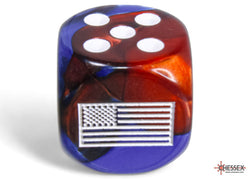 WW2 dice United States Gemini Blue-Red/white 16mm d6 Dice Block (12 dice) (Online Only)