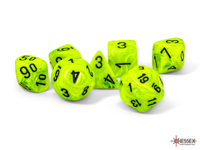 Vortex Mega-hedral Bright Green/black 7-Die Set (Online Only)