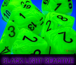 Vortex Mega-hedral Bright Green/black 7-Die Set (Online Only)