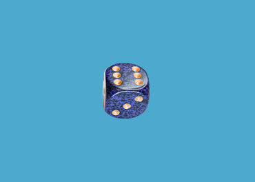 Speckled 16mm D6 RPG Chessex Dice (10 Dice) - Golden Cobalt - Purple and Black (Online Only)