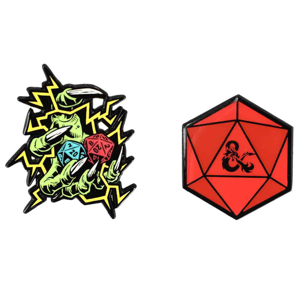 Dungeons & Dragons Lapel Pins & Lanyard Dice Box Set (ONLINE ORDER ONLY)