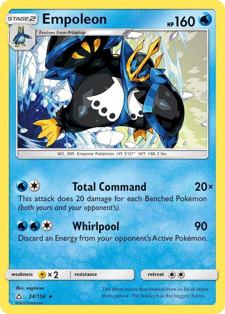 Empoleon (34/156) (Cracked Ice Holo) (Theme Deck Exclusive) [Sun & Moon: Ultra Prism] (Online Only)