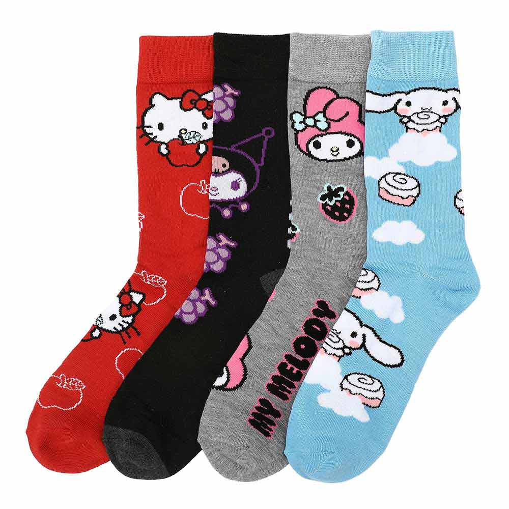 Sanrio Hello Kitty & Friends Mixed Character 5 Pair Crew Socks (Online Order Only)