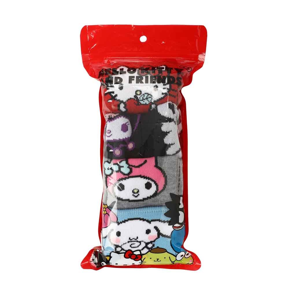 Sanrio Hello Kitty & Friends Mixed Character 5 Pair Crew Socks (Online Order Only)