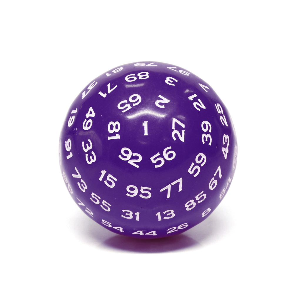 "Purple" Single 100 Sided Polyhedral Dice (D100) | Purple Color (45mm) White (Online Only)