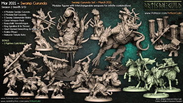 3D Printed Artisan Guild Giant Horned Demonfrog Swamp Gurunda 28mm 32mm (Online Only)