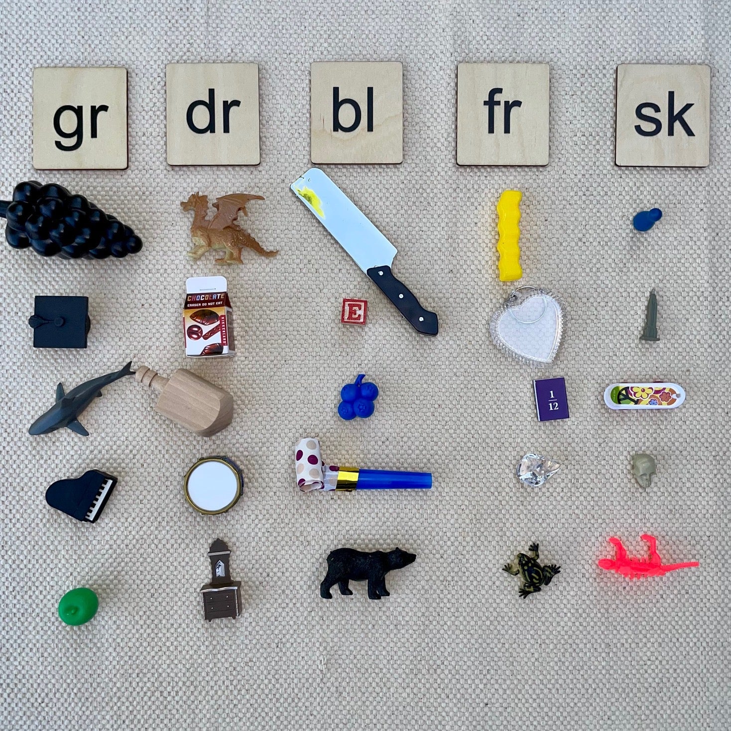 Bag Full of Blends Objects Kit (dr, bl, fr, sk, gr)  with Wooden Tiles (ONLINE ORDER ONLY)