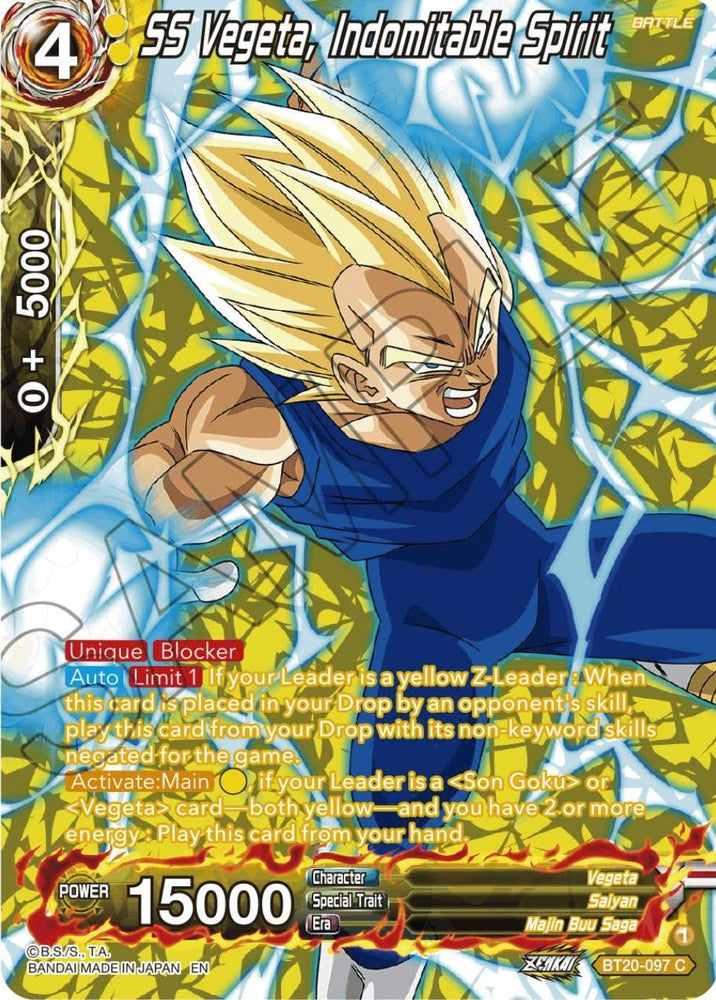 SS Vegeta, Indomitable Spirit (Silver Foil) (BT20-097) [Power Absorbed] (ONLINE ORDER ONLY)