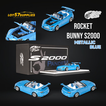 (Pre-Order) Microturbo S2000 Custom Rocket Bunny in Metallic Blue 1:64 (ONLINE ORDER ONLY)