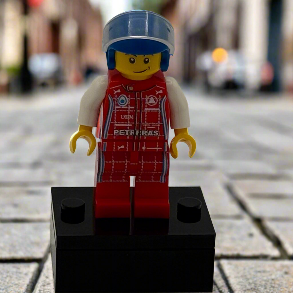 Male Racecar Driver Red Suit Minifigure (ONLINE ORDER ONLY)