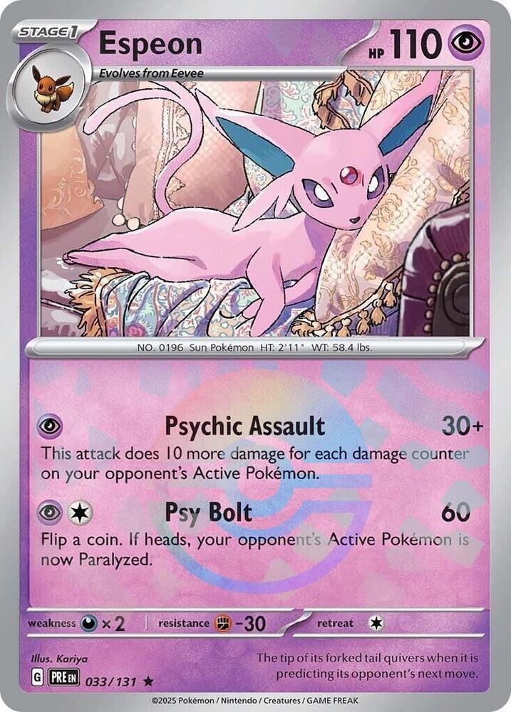 Espeon (033/131) (Poke Ball Pattern) [Scarlet & Violet: Prismatic Evolutions] (Online Only)