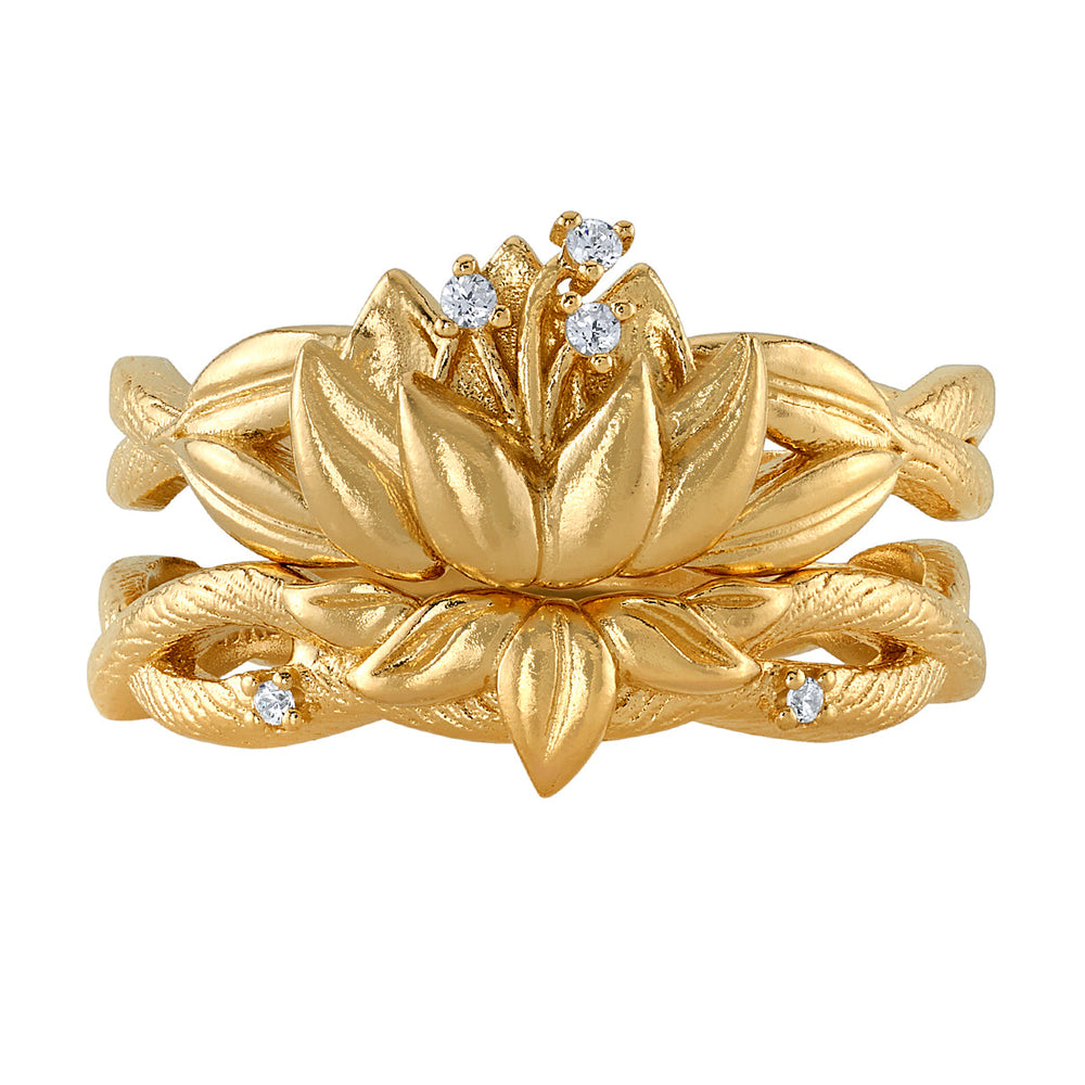 Disney X RockLove DISNEY THE PRINCESS AND THE FROG Tiana Water Lily Stacker Rings (ONLINE ORDER ONLY)