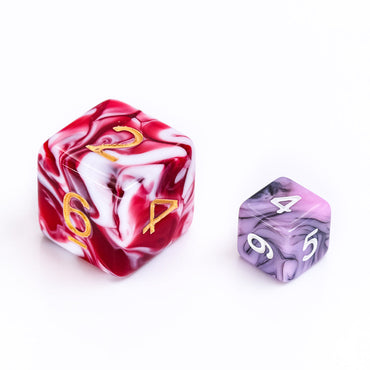 Black Pink Blend 7-Dice Mini-Dice RPG Set w/White Numbers Miniature Dice (Online Only)