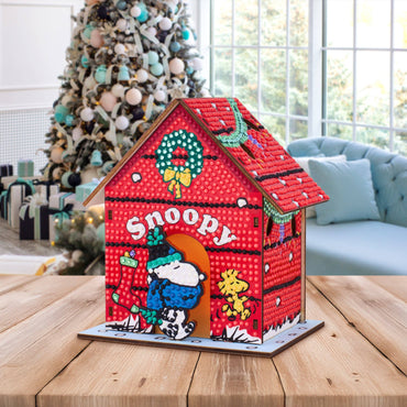 Diamond Art Club – Gem House: The Peanuts Holiday 3D Snoopy Diamond Painting Model (Round Drill, 5.4" x 4.9" x 3") (ONLINE ORDER ONLY)