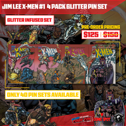 Jim Lee X-Men #1 4 Pack Exclusive Enamel GLITTER ✨ NYCC EXCLUSIVE Pin Set Only 250 Made (10/22/2025) (ONLINE ORDER ONLY)