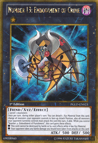 Number 13: Embodiment of Crime [PGLD-EN023] Gold Secret Rare (ONLINE ORDER ONLY)
