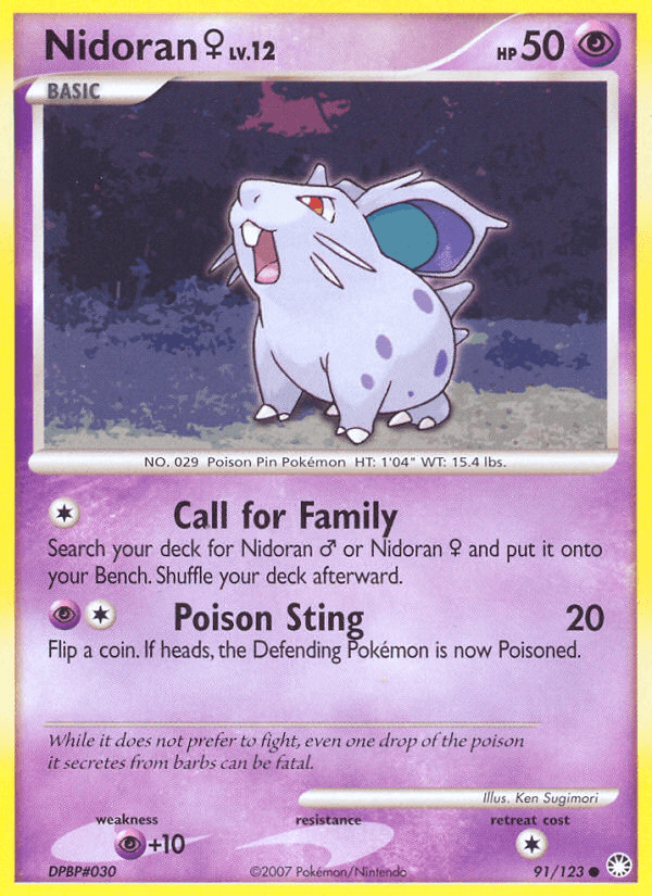 Nidoran (91/123) (Female) [Diamond & Pearl: Mysterious Treasures] (Online Only)