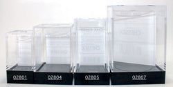 Empty Crystal Display Box (L) Clear w/Black Lid {3.38" x 2.32" x 2.32"} (86mm x 59 mm x 59 mm) Used for Jumbo polyhedral 7-die sets (Online Only)