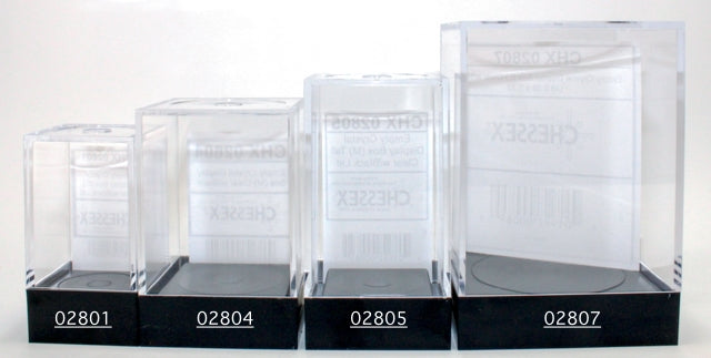 Empty Crystal Display Box (S) Clear w/Black Lid {1.75"x 1.25"x 1.25"} (44.5 mm x 31.75 mm x 31.75 mm) Used for Metallic 16mm d6 Pair (Online Only)