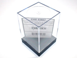 Empty Crystal Display Box (L) Clear w/Black Lid {3.38" x 2.32" x 2.32"} (86mm x 59 mm x 59 mm) Used for Jumbo polyhedral 7-die sets (Online Only)