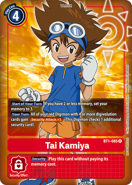 Tai Kamiya [BT1-085] (Buy-A-Box Promo) [Release Special Booster Ver.1.0 Promos] (ONLINE ORDER ONLY)