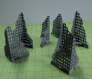 6mm Tall Ruined City Buildings (Matboard) - 285CSS056 (Online Order Only)