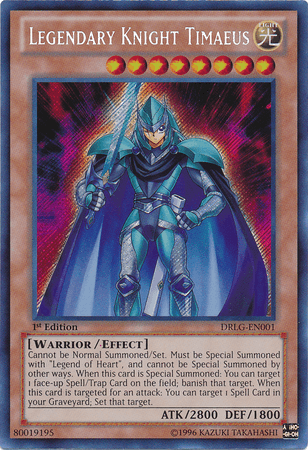 Legendary Knight Timaeus [DRLG-EN001] Secret Rare (ONLINE ORDER ONLY)