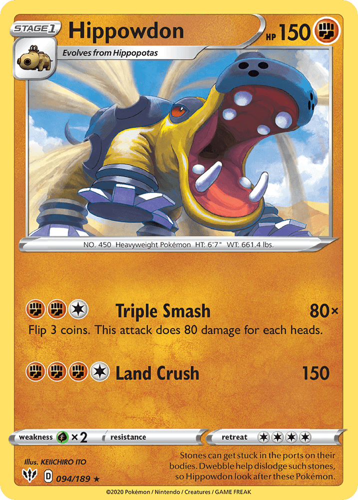 Hippowdon (094/189) [Sword & Shield: Darkness Ablaze] (Online Only)