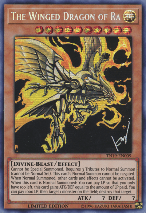 The Winged Dragon of Ra [TN19-EN009] Prismatic Secret Rare (ONLINE ORDER ONLY)