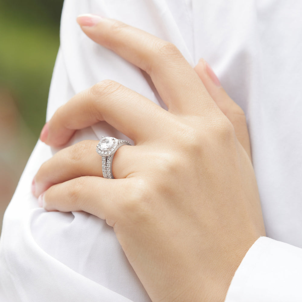 The Victoria - Silver Wedding Ring Set (ONLINE ORDER ONLY)