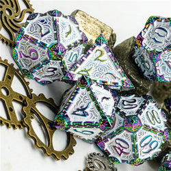 White Rainbow Metal Dice（Dagger of Venom）7-Dice Udixi RPG (Online Only)