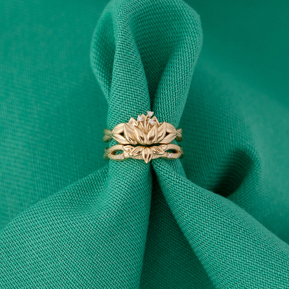 Disney X RockLove DISNEY THE PRINCESS AND THE FROG Tiana Water Lily Stacker Rings (ONLINE ORDER ONLY)