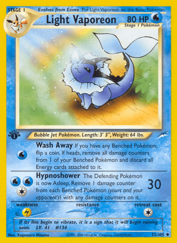 Light Vaporeon (52/105) [Neo Destiny 1st Edition] (Online Only)