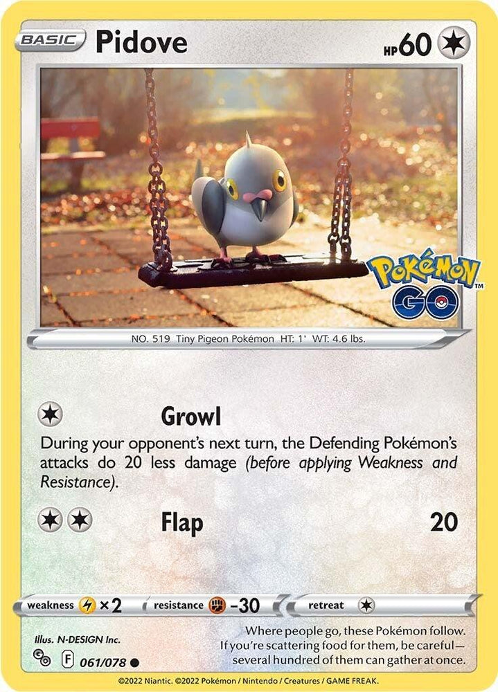 Pidove (061/078) [Pokémon GO] (Online Only)