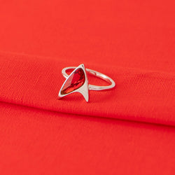 Star Trek X RockLove Red Crystal Delta Ring (ONLINE ORDER ONLY)
