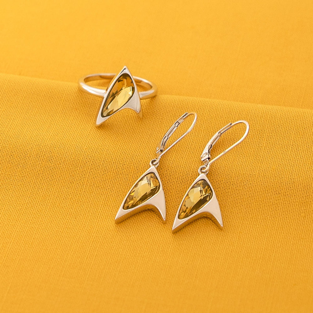 Star Trek X RockLove Yellow Crystal Delta Earrings (ONLINE ORDER ONLY)