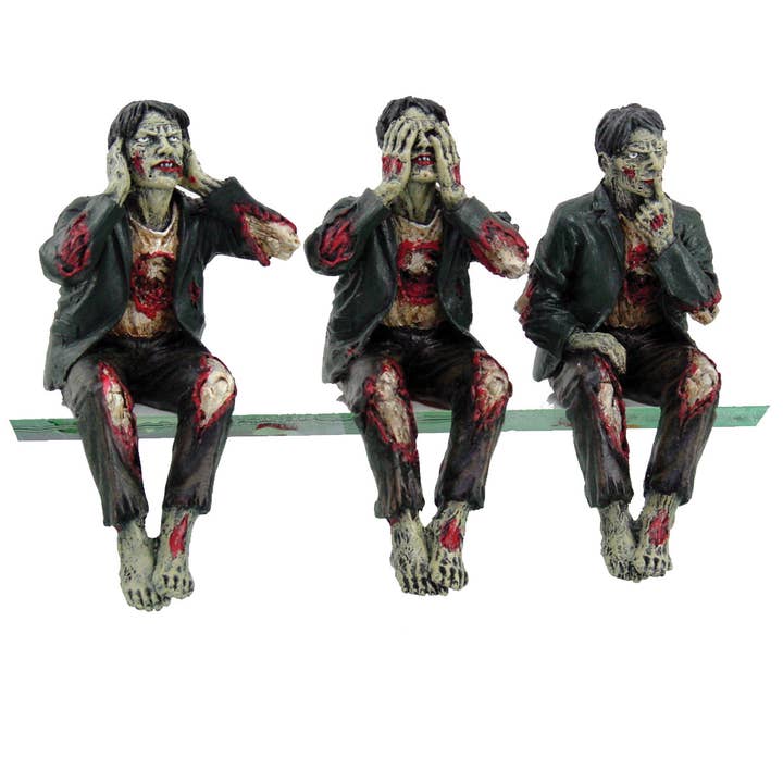 Zombie Hear, See and Speak No Evil Shelf Sitters (ONLINE ORDER ONLY)