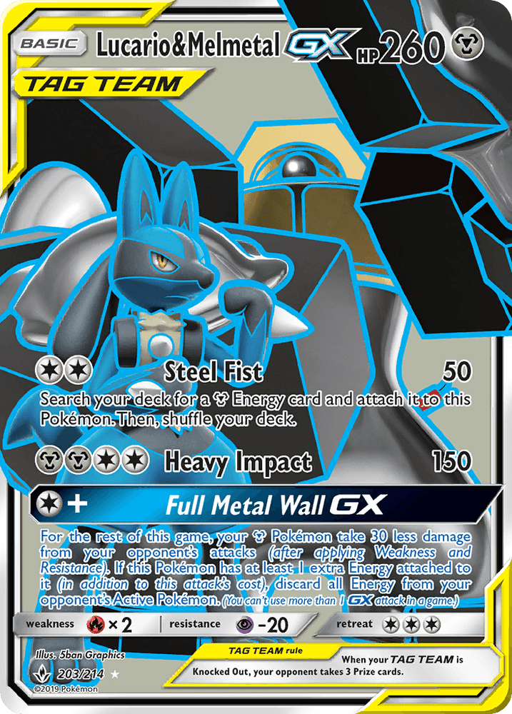Lucario & Melmetal GX (203/214) [Sun & Moon: Unbroken Bonds] (Online Only)