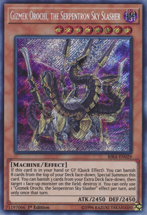 Gizmek Orochi, the Serpentron Sky Slasher [RIRA-EN029] Secret Rare (ONLINE ORDER ONLY)