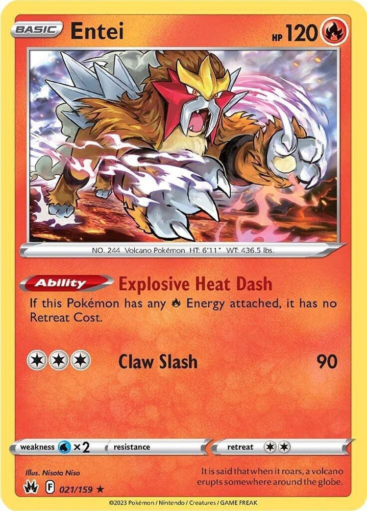 Entei (021/159) [Sword & Shield: Crown Zenith] (Online Only)