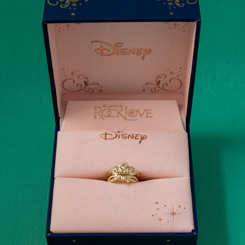Disney X RockLove DISNEY THE PRINCESS AND THE FROG Tiana Water Lily Stacker Rings (ONLINE ORDER ONLY)