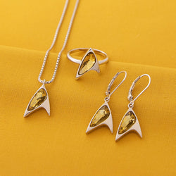 Star Trek X RockLove Yellow Crystal Delta Ring