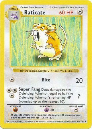 Raticate (40/102) [Base Set Shadowless Unlimited] (Online Only)