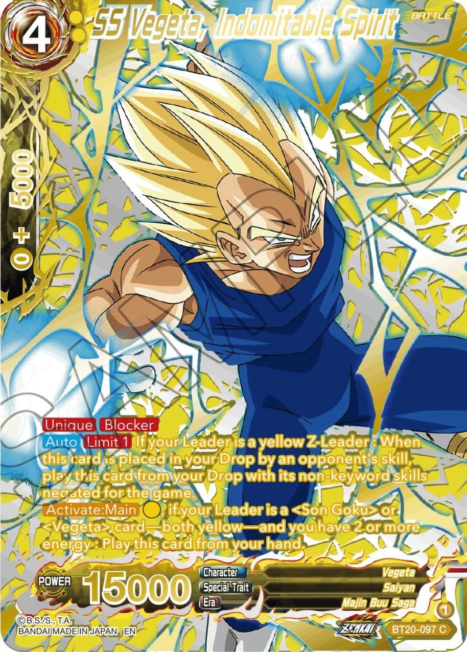SS Vegeta, Indomitable Spirit (Gold-Stamped) (BT20-097) [Power Absorbed] (ONLINE ORDER ONLY)