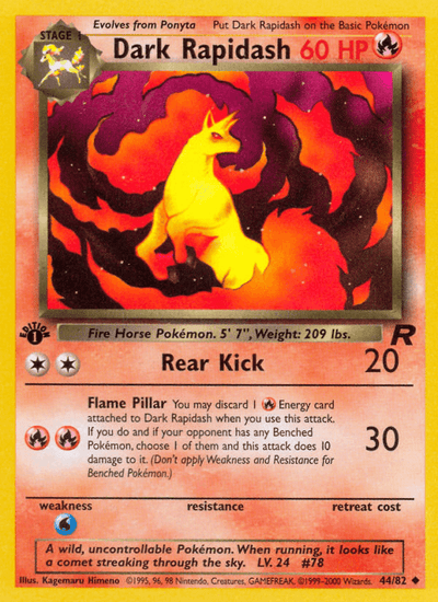 Dark Rapidash (44/82) [Team Rocket 1st Edition] (Online Only)