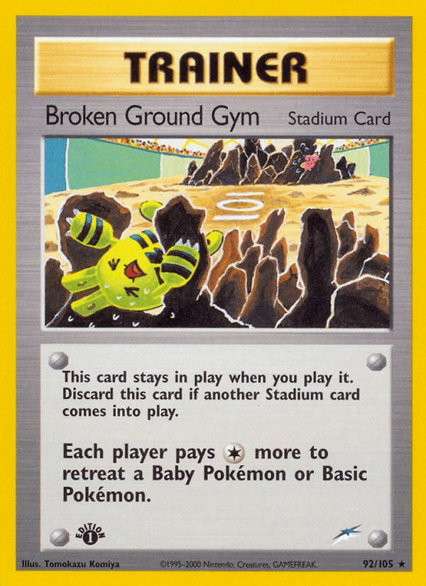 Broken Ground Gym (92/105) [Neo Destiny 1st Edition] (Online Only)