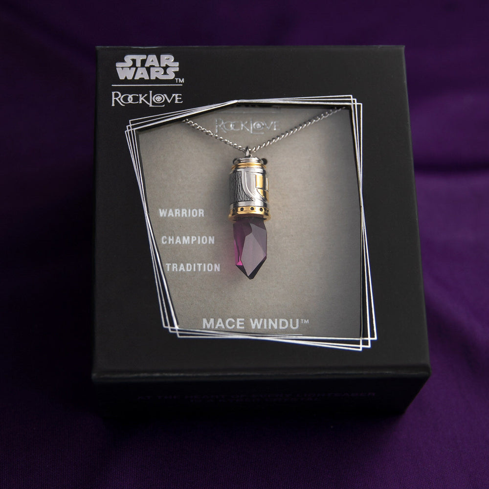 Star Wars X RockLove Mace Windu Kyber Crystal Necklace (ONLINE ORDER ONLY)