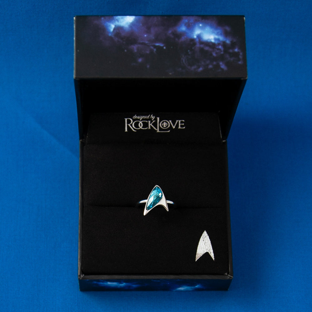 Star Trek X RockLove Blue Crystal Delta Ring (ONLINE ORDER ONLY)