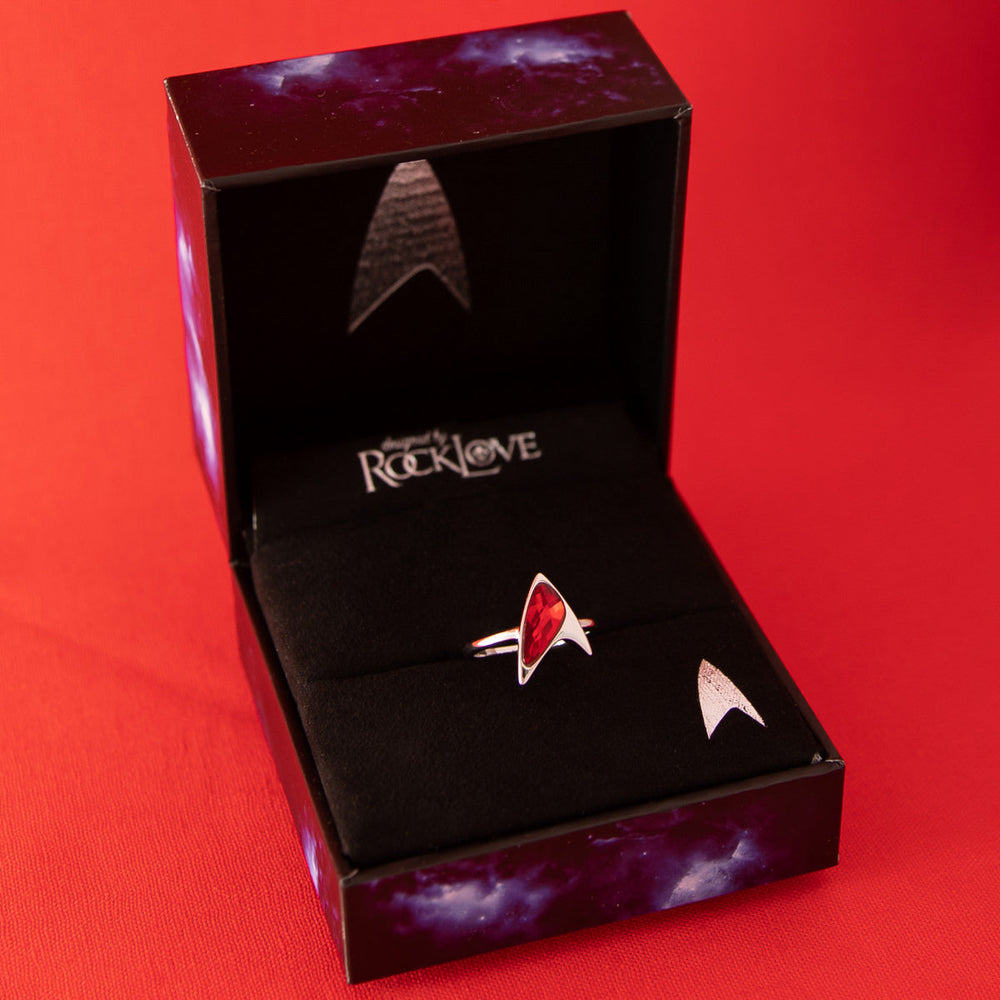 Star Trek X RockLove Red Crystal Delta Ring (ONLINE ORDER ONLY)