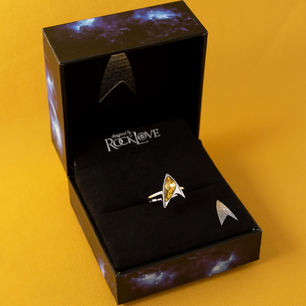 Star Trek X RockLove Yellow Crystal Delta Ring (ONLINE ORDER ONLY)